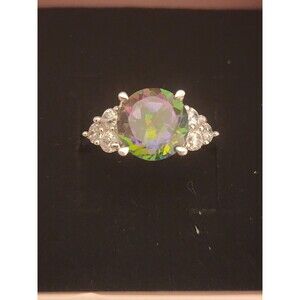 925 sterling silver mystic topaz ring